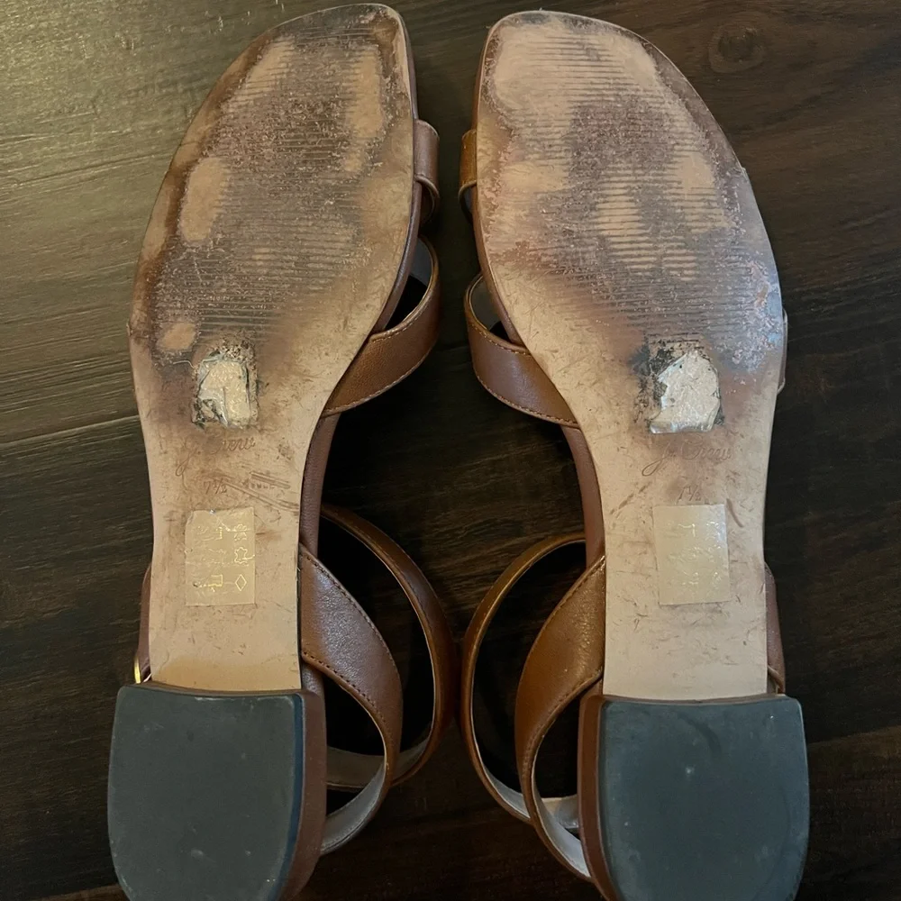 J. Crew Abbie Leather Cross Strap Sandals - Picture 4 of 4